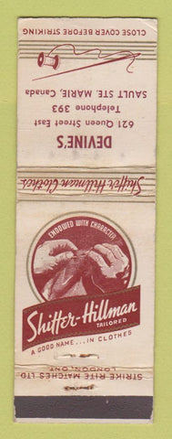 Matchbook Cover - Shiffer Hillman Men's Clothes Devine's Sault Ste Marie ON WEAR