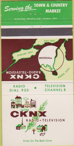 Matchbook Cover - CKNX Radio TV WINGHAM ON 30 Strike