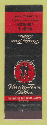 Matchbook Cover - Varsity Town Men's Clothes Viren Johnson Litchfield MN