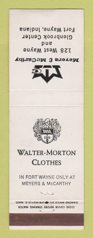 Matchbook Cover - Meyers & McCarthy Walter Morton Clothes Fort Wayne IN