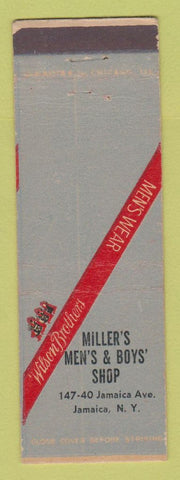 Matchbook Cover - Wilson Brothers Men's Clothes Miller's Jamaica NY