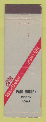 Matchbook Cover - Wilson Brothers Men's Clothes Paul Morgan Perry IA