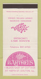 Matchbook Cover - Barthel's Restaurant Dolton IL 30 Strike