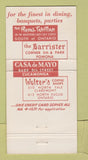 Matchbook Cover - Barrister Restaurant Pomona CA 30 Strike