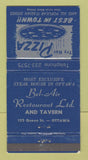 Matchbook Cover - Bel Air Restaurant Pizza Ottawa ON WEAR 30 Strike