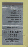 Matchbook Cover - Clear Sky Lodge Clear AK WEAR 30 Strike