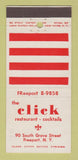 Matchbook Cover - Click Restaurant Freeport NY 30 Stick