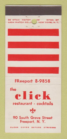 Matchbook Cover - Click Restaurant Freeport NY 30 Stick