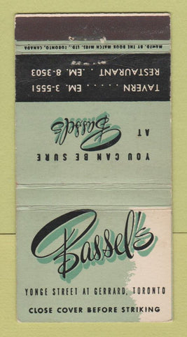 Matchbook Cover - Bassel's Restaurant Toronto ON 30 Strike