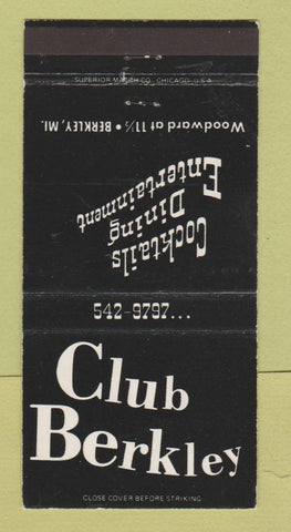 Matchbook Cover - Club Berkley MI 30 Strike