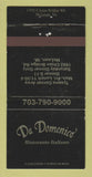 Matchbook Cover - Da Domenico Italian Restaurant McLean VA WEAR 30 Strike