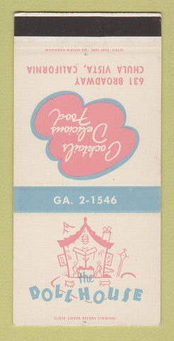 Matchbook Cover - Doll House Restaurant Chula Vista CA SAMPLE 30 Strike