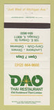 Matchbook Cover - DAO Thai Restaurant Chicago IL 30 Strike
