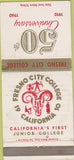 Matchbook Cover - Fresno City Junior College CA WEAR 30 Strike
