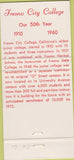 Matchbook Cover - Fresno City Junior College CA WEAR 30 Strike