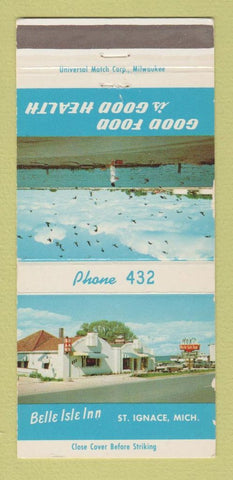 Matchbook Cover - Belle Isle Inn St Ignace MI 30 Strike