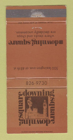 Matchbook Cover - Downing Square Restaurant New York City WEAR 30 Strike