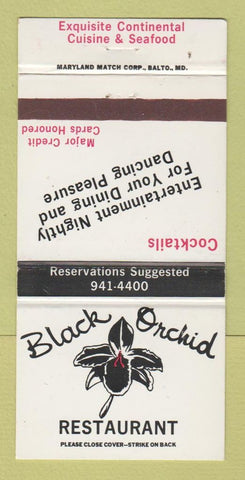 Matchbook Cover - Black Orchid Restaurant Annandale? VA 30 Strike
