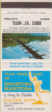 Matchbook Cover - Route 83 Motel Roblin Golden Boys Winnipeg MB 30 Strike