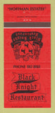 Matchbook Cover - Black Knight Restaurant Hoffman Estates IL 30 Strike