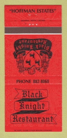 Matchbook Cover - Black Knight Restaurant Hoffman Estates IL 30 Strike