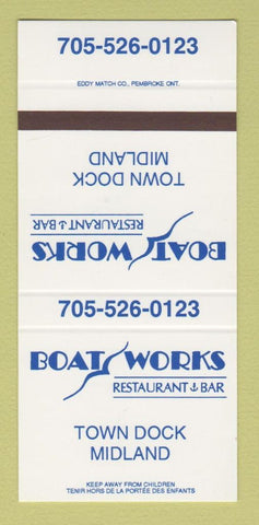 Matchbook Cover - Boat Works Restaurant Bar Midland ON SAMPLE 30 Strike