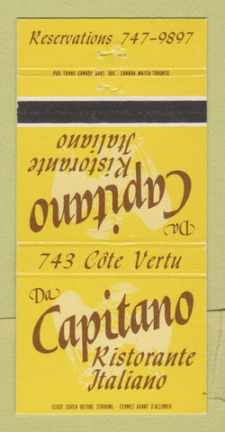 Matchbook Cover - Da Capitano Italian Restaurant 30 Strike