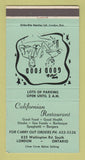 Matchbook Cover - Californian Restaurant London ON 30 Strike