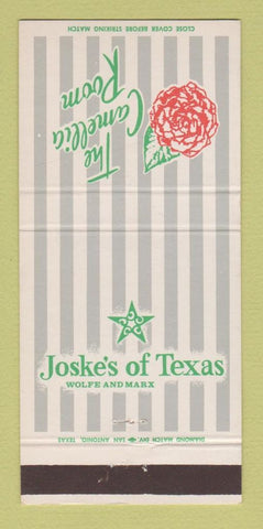 Matchbook Cover - Joske's of Texas Camellia Room San Antonio TX 30 Strike