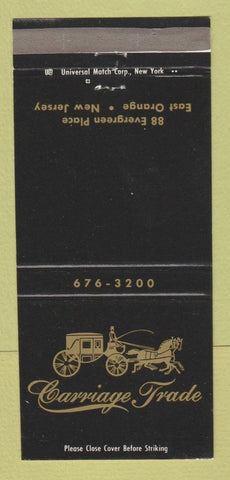 Matchbook Cover - Carriage Trade East Orange NJ 30 Strike
