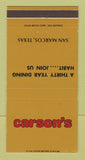 Matchbook Cover - Carson's San Marcos TX Restaurant 30 Strike