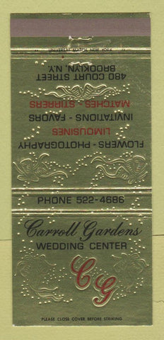 Matchbook Cover - Carroll Gardens Wedding Center Brooklyn NY 30 Strike