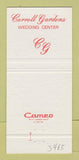 Matchbook Cover - Carroll Gardens Wedding Center Brooklyn NY 30 Strike