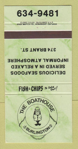 Matchbook Cover - Boathouse Burlington ON restaurant 30 Strike