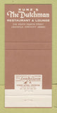 Matchbook Cover - Kunz's The Dutchman Louisville KY 30 Strike