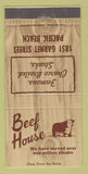 Matchbook Cover - Beef House Pacific Beach CA 30 Strike
