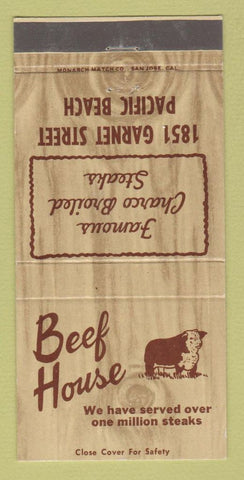 Matchbook Cover - Beef House Pacific Beach CA 30 Strike