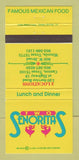 Matchbook Cover - Two Senoritas Restaurant Canton Mineola TX Mexican 30 Strike