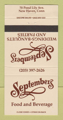 Matchbook Cover - Septembers Restaurant New Haven CT 30 Strike