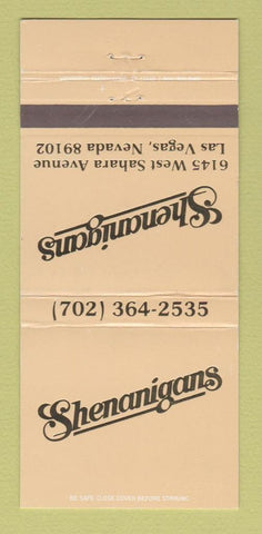 Matchbook Cover - Shenanigans Restaurant Las Vegas NV WEAR 30 Strike