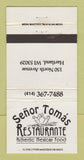 Matchbook Cover - Senor Thoma's Restaurant Hartland WI 30 Strike