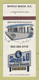 Matchbook Cover - Shrimp & Co Seafood House Myrtle Beach SC 30 Strike