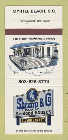 Matchbook Cover - Shrimp & Co Seafood House Myrtle Beach SC 30 Strike