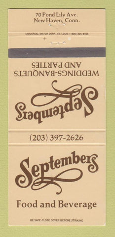 Matchbook Cover - Septembers Restaurant New Haven CT 30 Strike