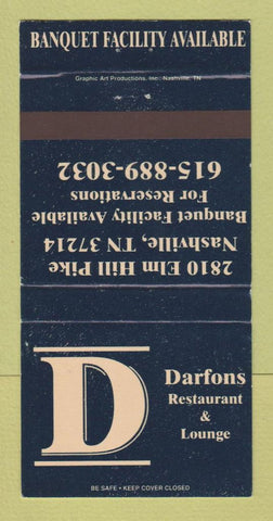Matchbook Cover - Darfons Restaurant Nashville TN WEAR 30 Strike