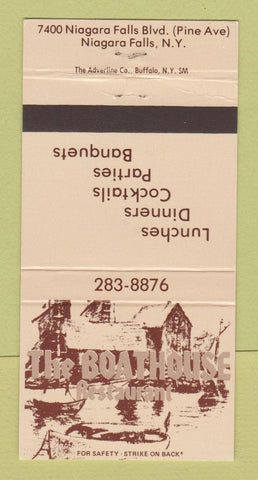 Matchbook Cover - The Boathouse Restaurant Niagara Falls NY 30 Strike