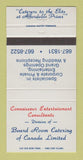 Matchbook Cover - Connaisseur Entertainment Consultants Canada 30 Strike