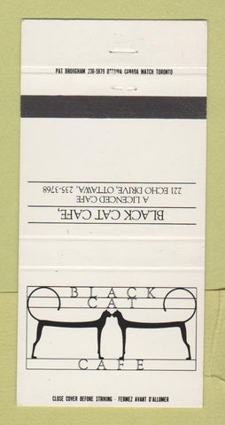 Matchbook Cover - Black Cat Cafe Ottawa ON 30 Strike
