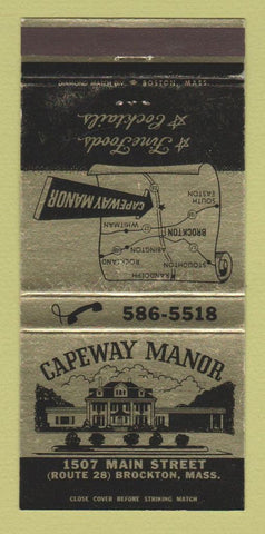 Matchbook Cover - Capeway Manor Brockton MA 30 Strike
