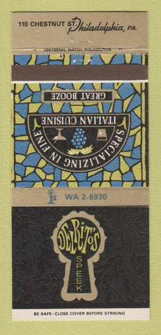 Matchbook Cover - Delrito's Speek Italian Philadelphia PA 30 Strike
